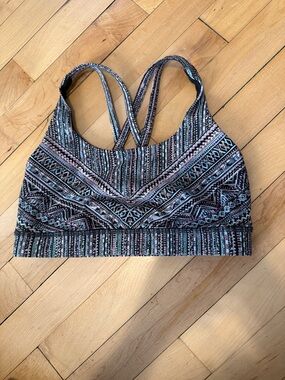 Lululemon Patterned Strappy Bralette - Black and Pastel